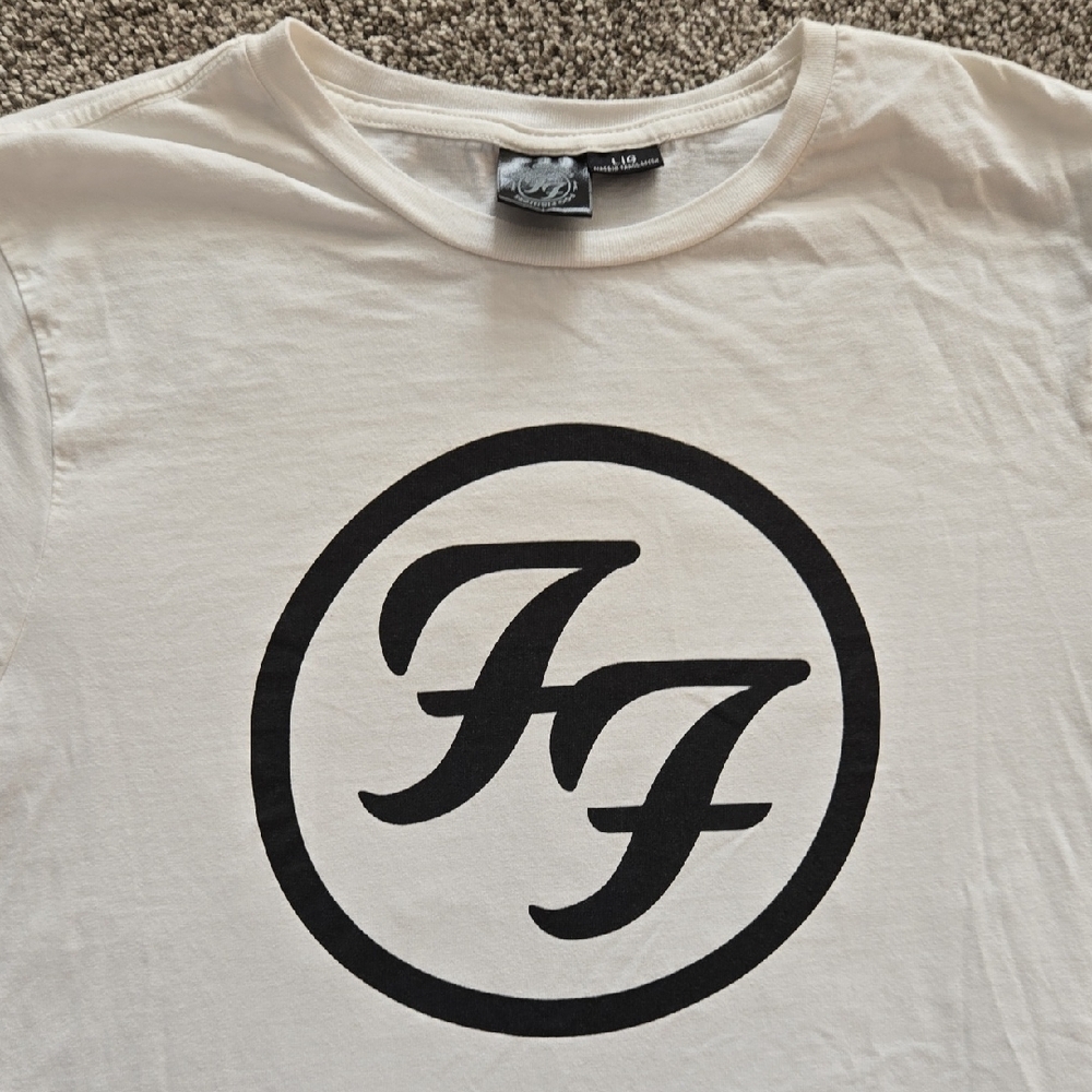 White T-Shirt with Black FF Logo